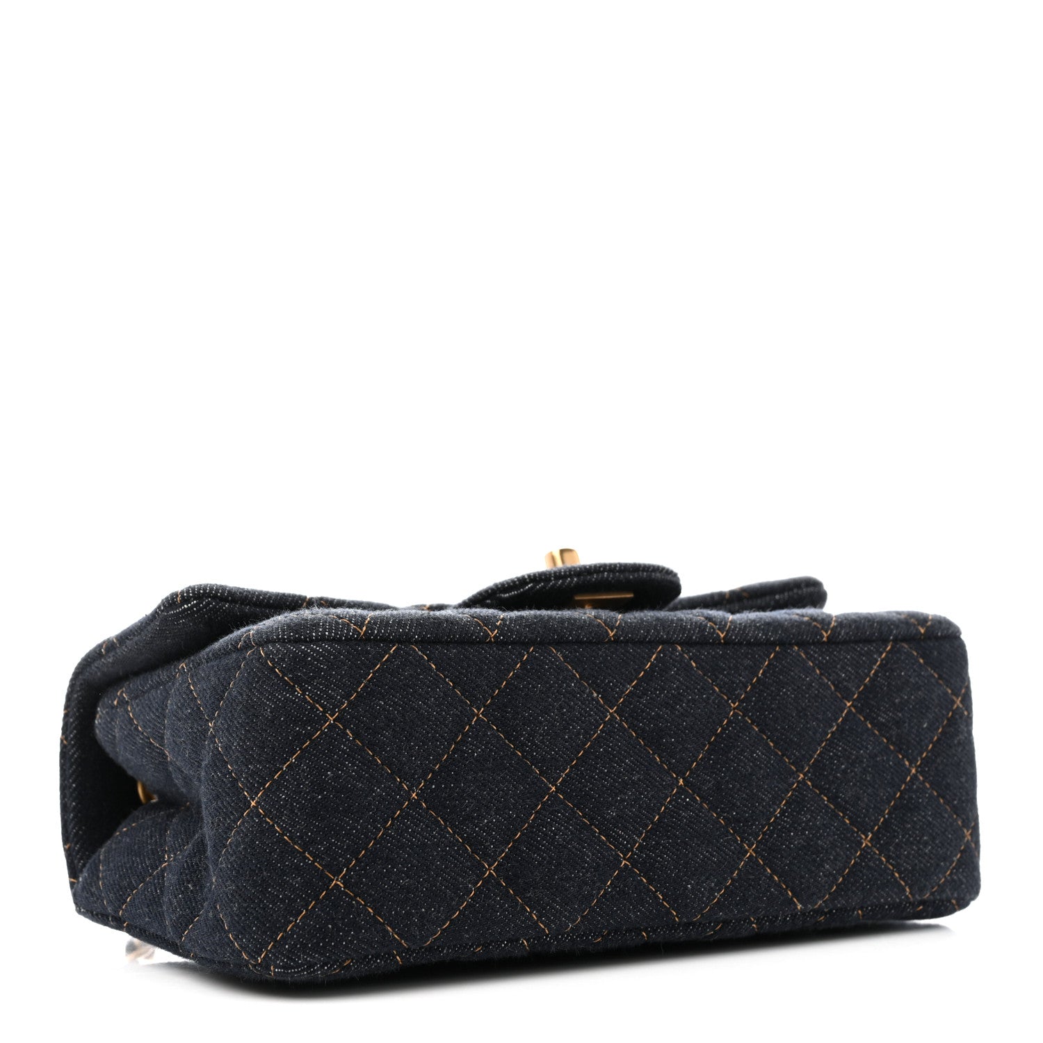 Chanel Denim Quilted Mini Rectangular Flap Dark Blue 4 of 10