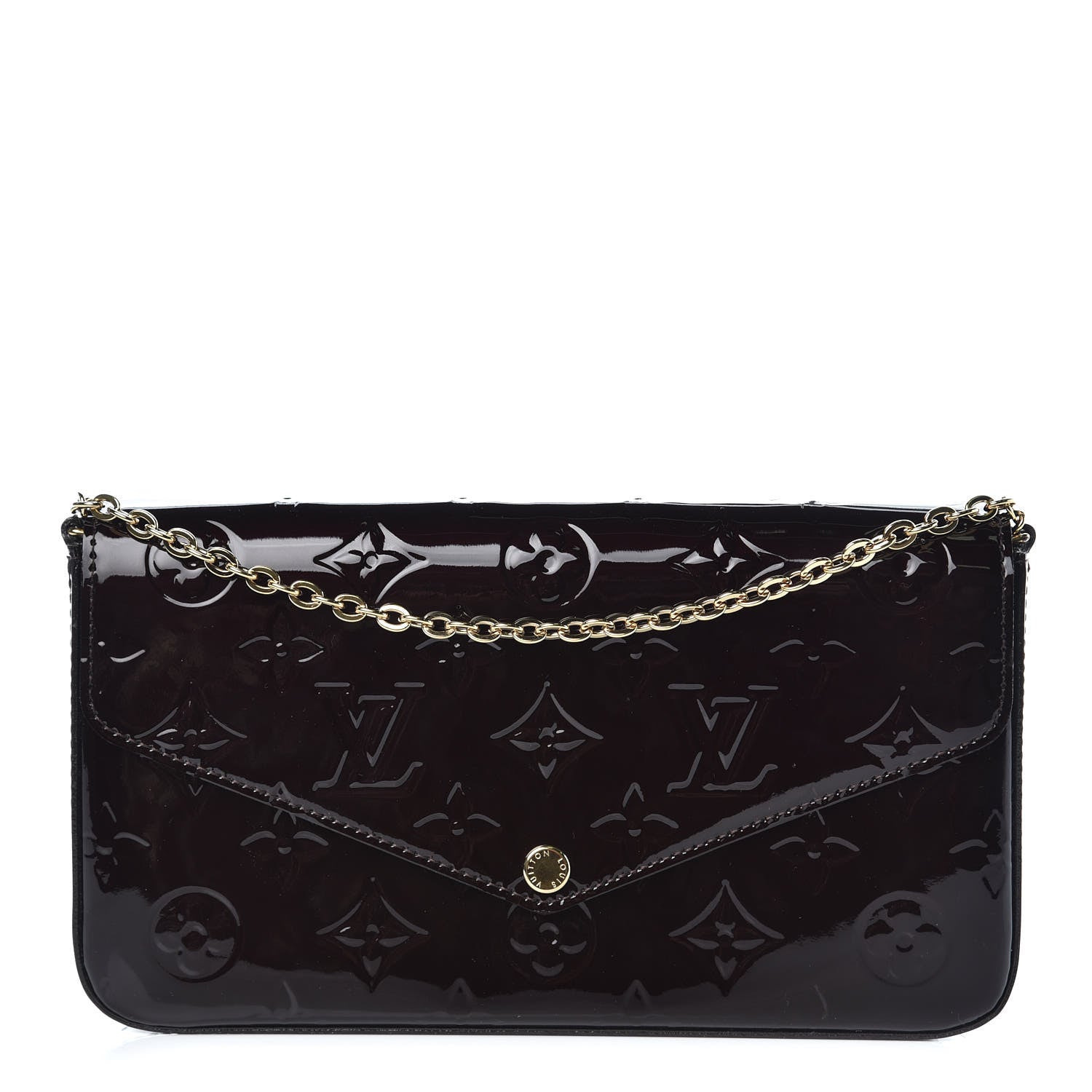 Louis Vuitton Vernis Pochette Felicie Chain Wallet Amarante 1 of 9