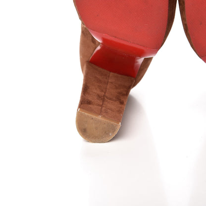 Christian Louboutin Veau Velours Rock and Gold 120 Ankle Booties 38.5 Havana 9 of 20