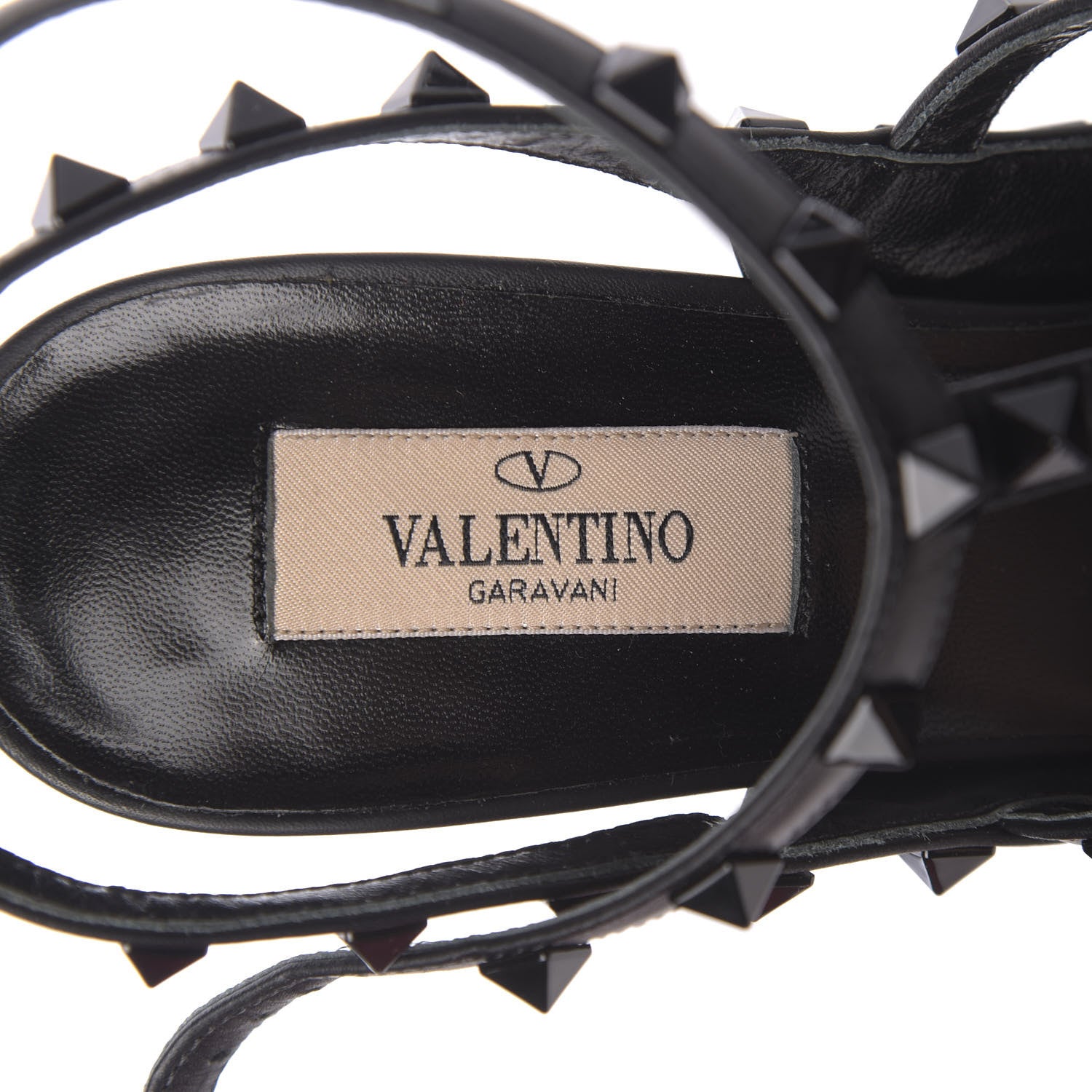 Valentino Garavani Calfskin Lacquered Monochrome Rockstud Ankle Strap 100mm Pumps 40 Black 6 of 9