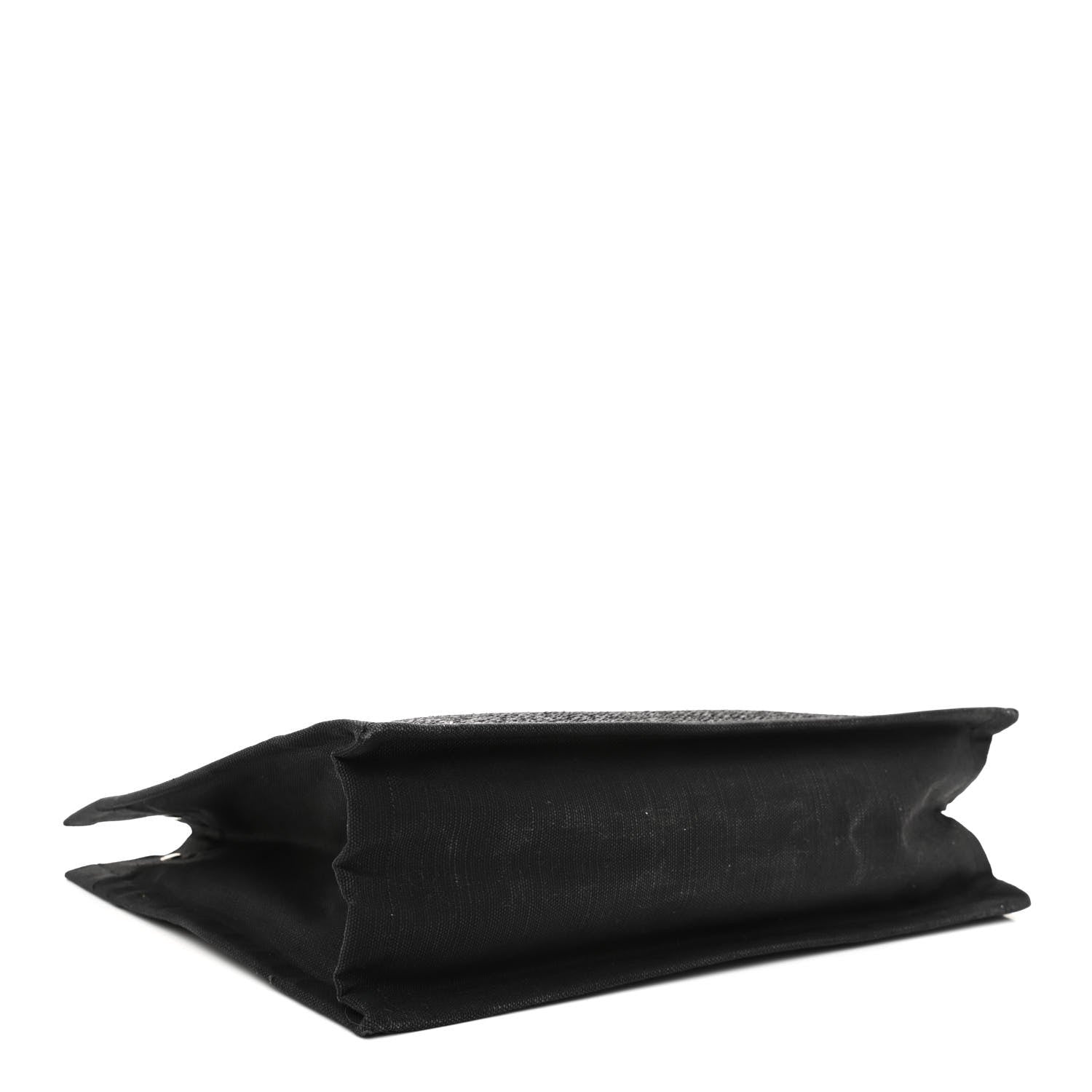 Saint Laurent Raffia Linen Calfskin Rive Gauche Tote Black 4 of 8