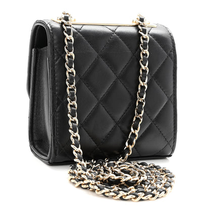 Chanel Lambskin Quilted Mini Trendy CC Clutch With Chain Black 3 of 9