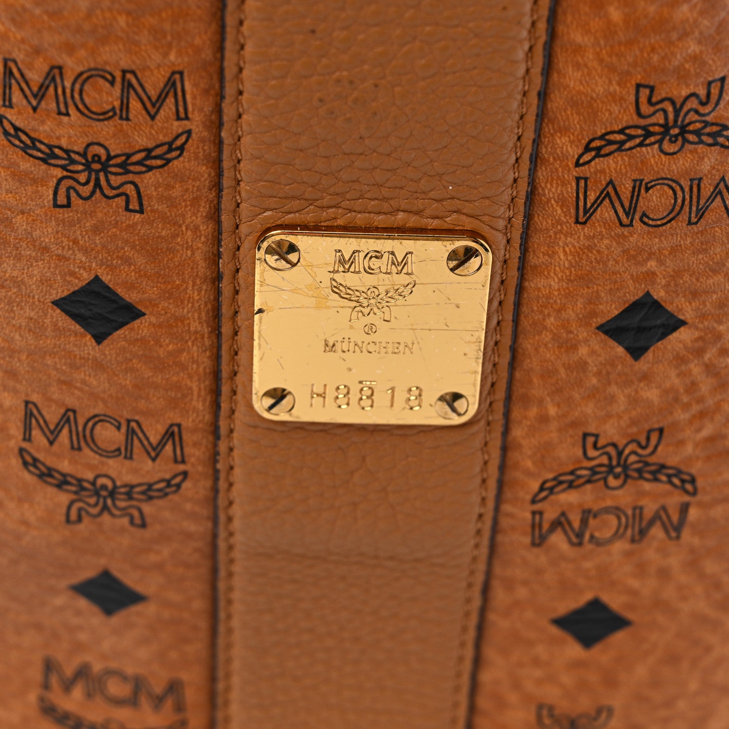 MCM Visetos Large Liz Reversible Shopper Tote Cognac 6 of 26