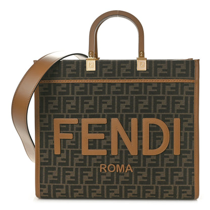 Fendi Vitello King Jacquard FF Medium Fendi Sunshine Shopper Tote Cuoiota 1 of 9