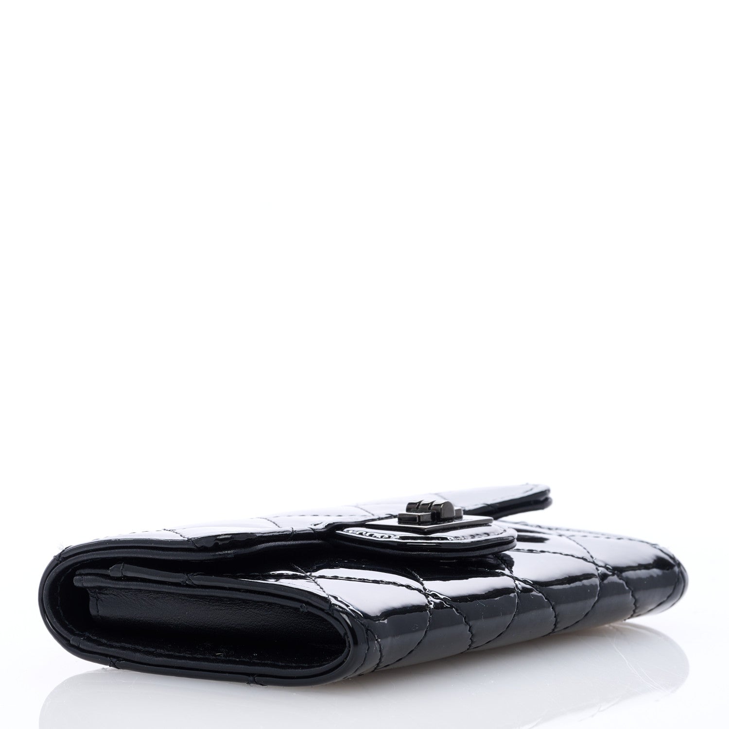 Chanel Patent Quilted Reissue Flap Card Holder So Black 4 of 7