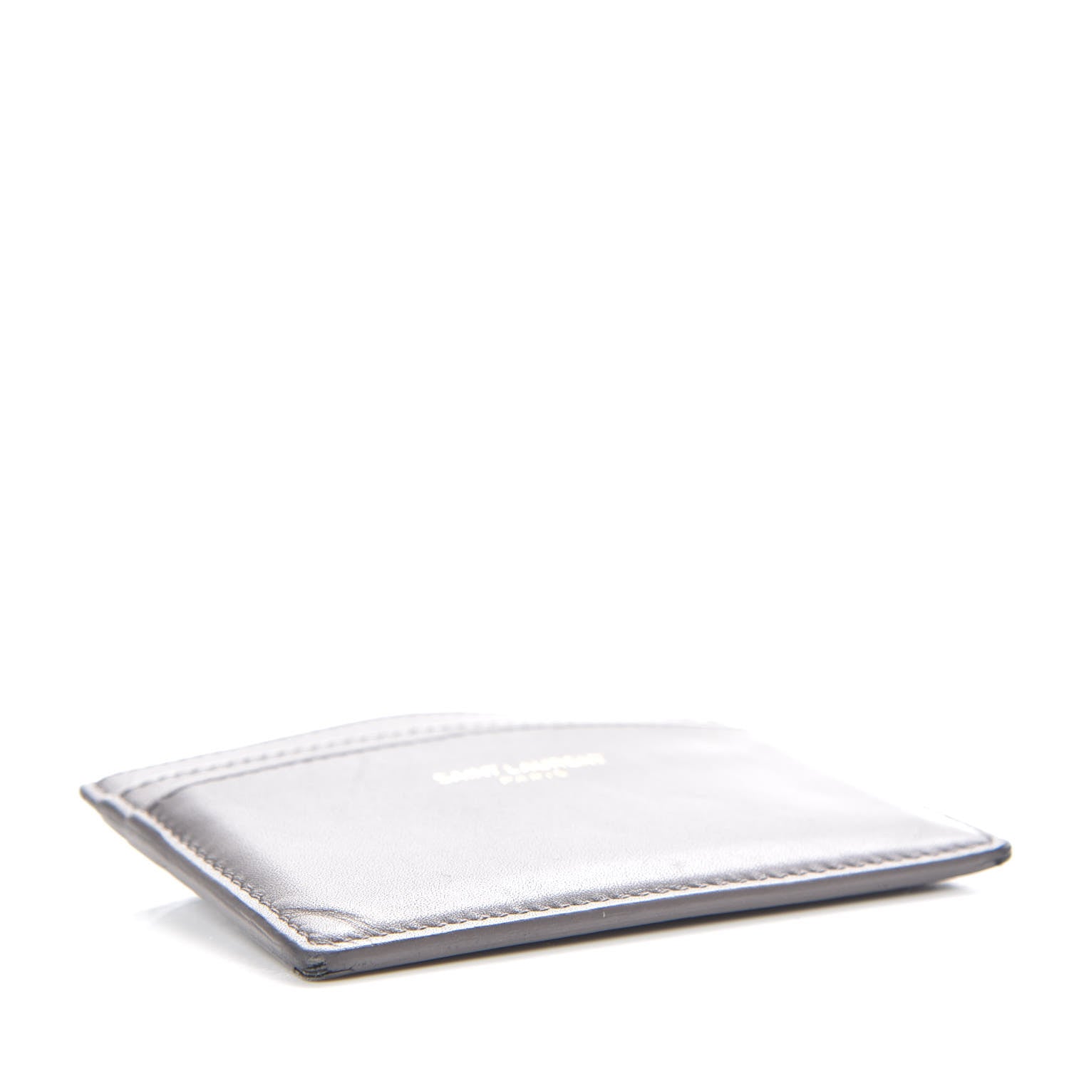 Saint Laurent Calfskin Credit Card Case Fog 4 of 12