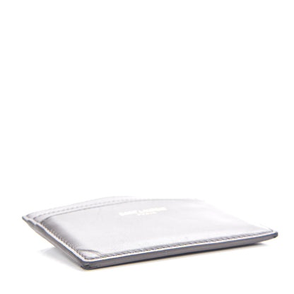 Saint Laurent Calfskin Credit Card Case Fog 4 of 12