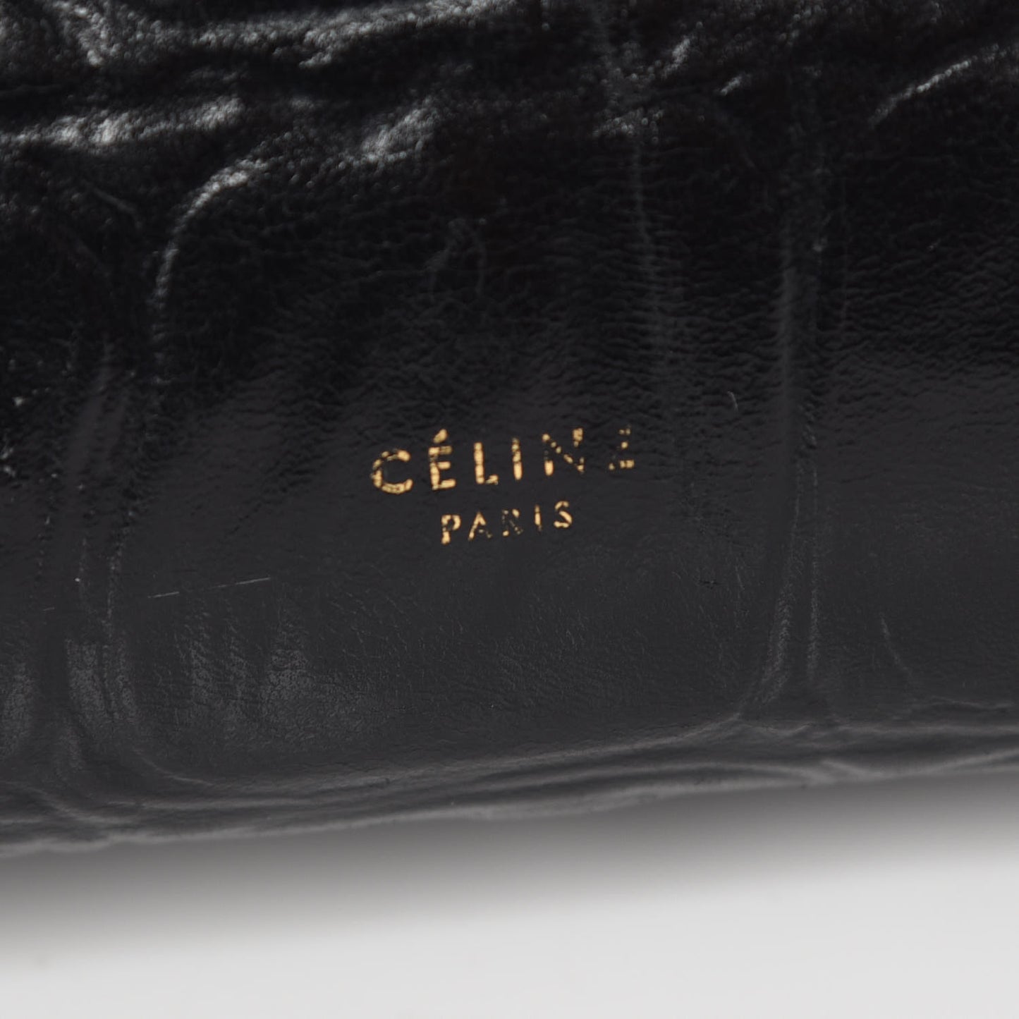 Calfskin Crocodile Embossed Small Belt Bag Black