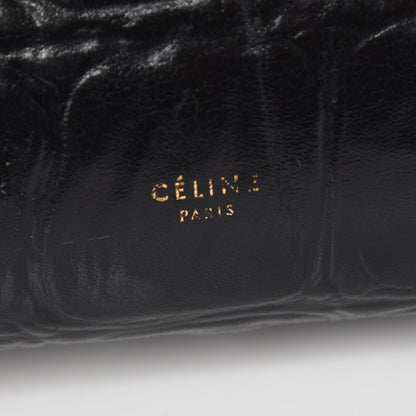 Celine Calfskin Crocodile Embossed Small Belt Bag Black 7 of 18