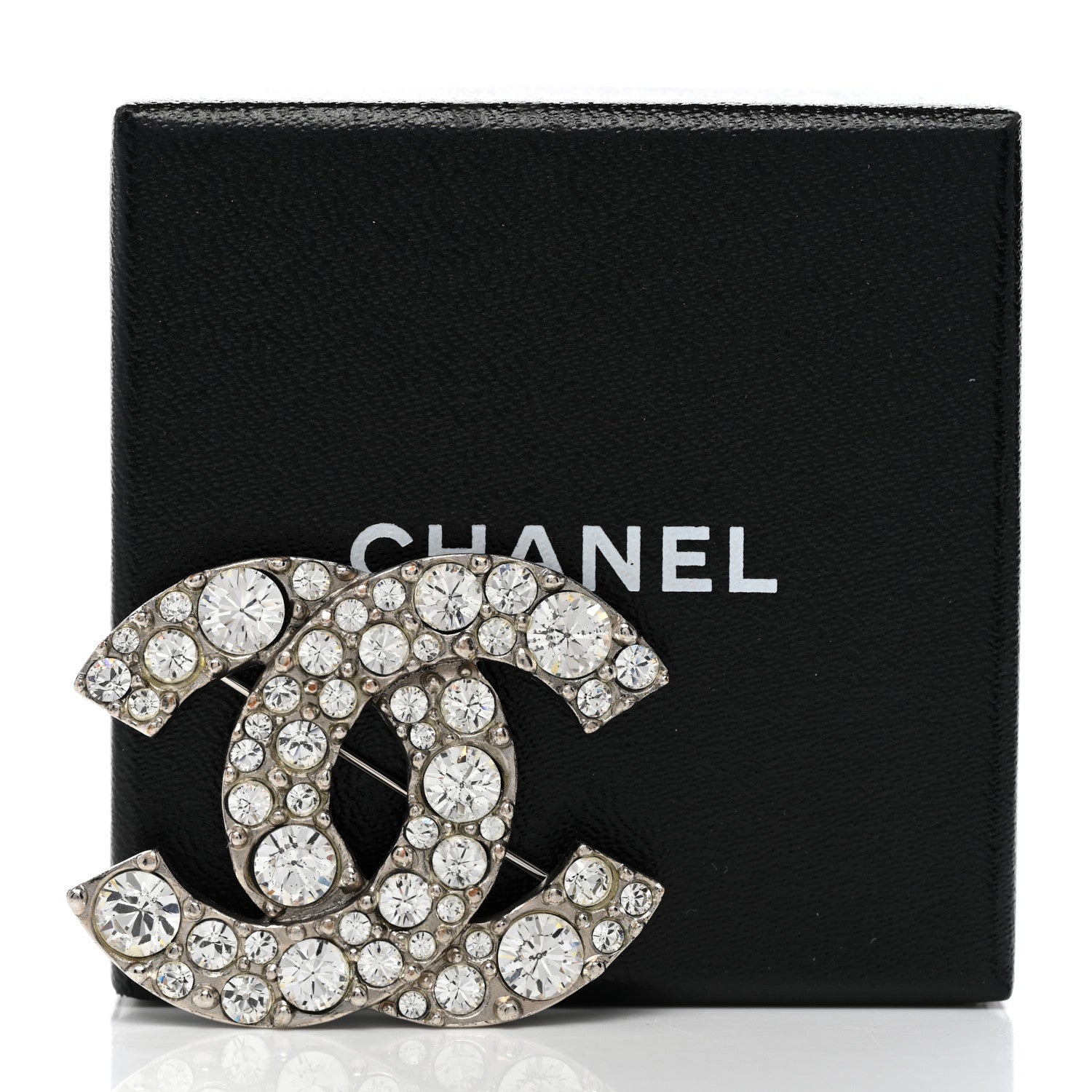 Chanel Crystal Large CC Brooch Silver 5 of 5