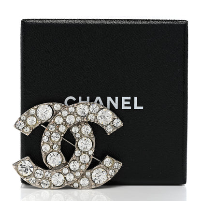 Chanel Crystal Large CC Brooch Silver 5 of 5
