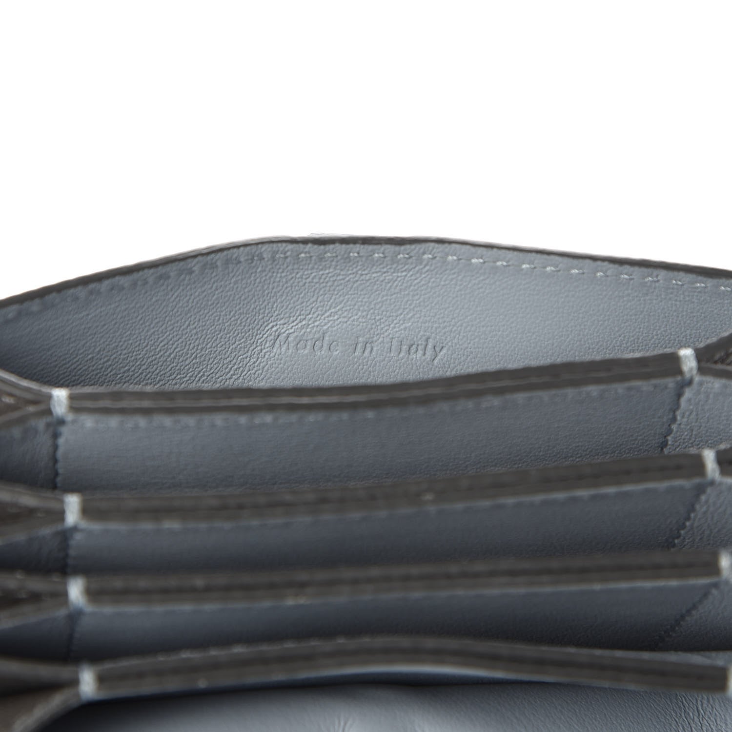 Celine Grained Shiny Calfskin Accordion Card Holder Grey 6 of 7