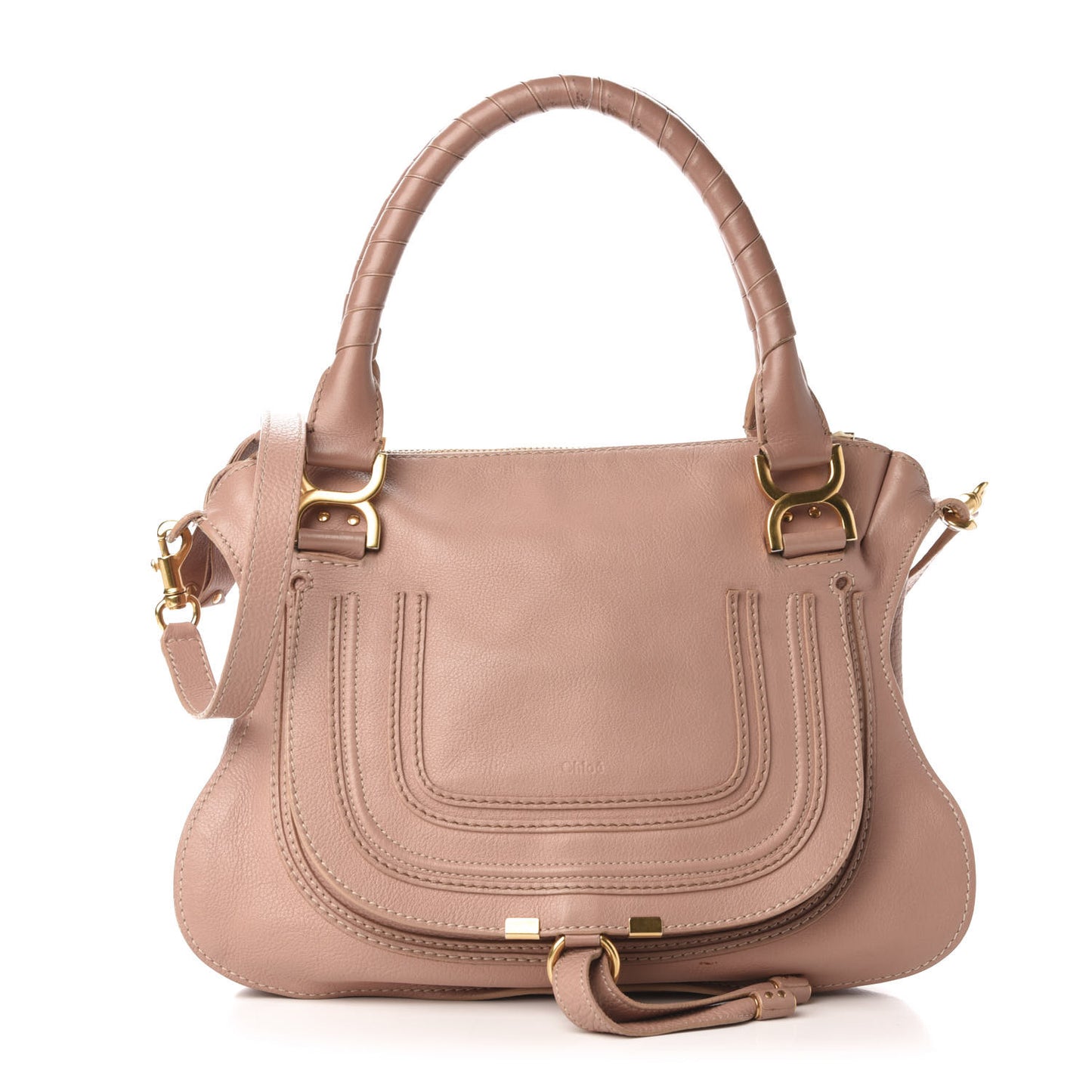 Calfskin Medium Marcie Satchel Pale Pink
