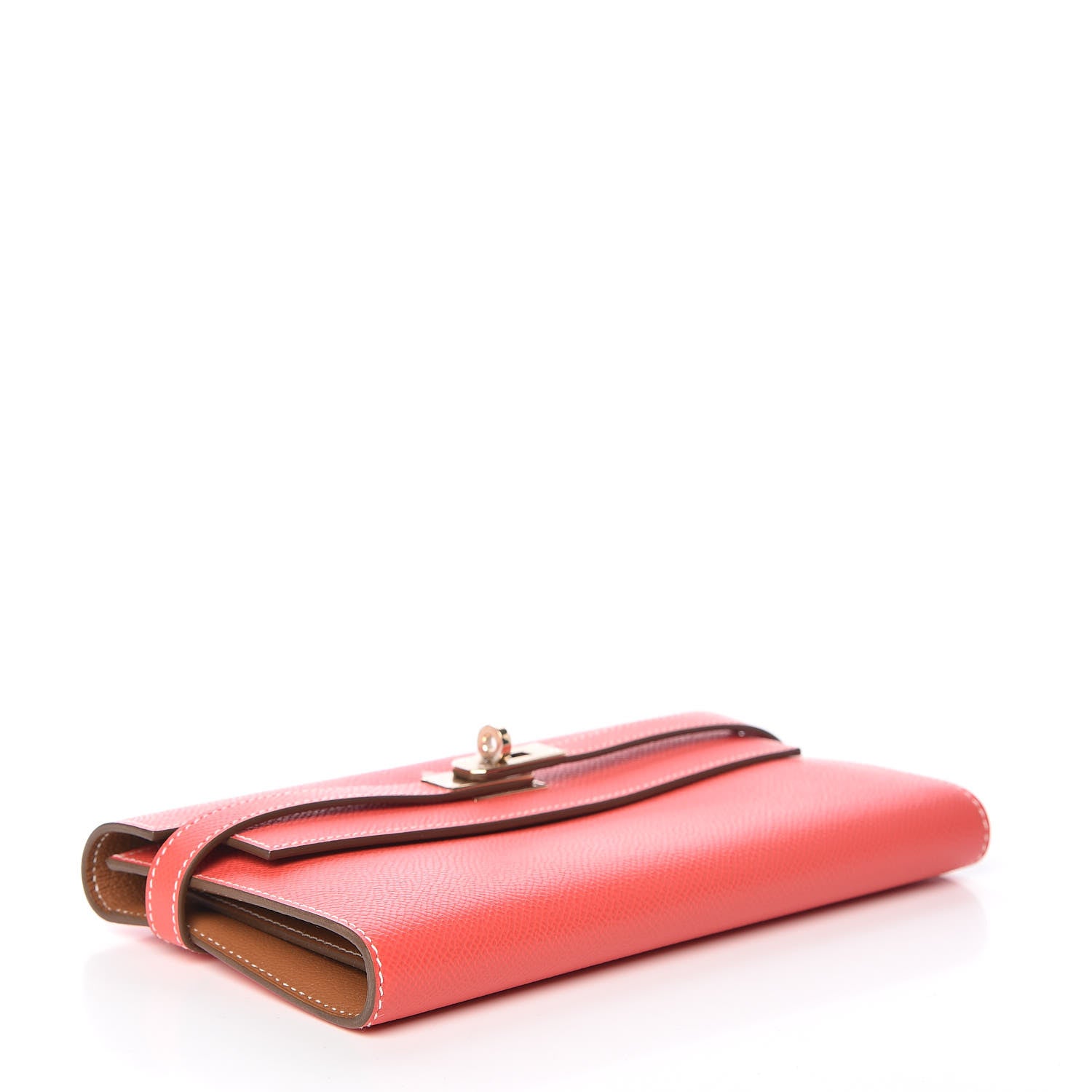 Hermes Epsom Kelly Longue Wallet Rose Jaipur Gold 4 of 8
