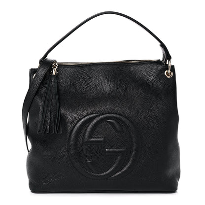 Gucci Pebbled Calfskin Large Soho Hobo Black 1 of 18