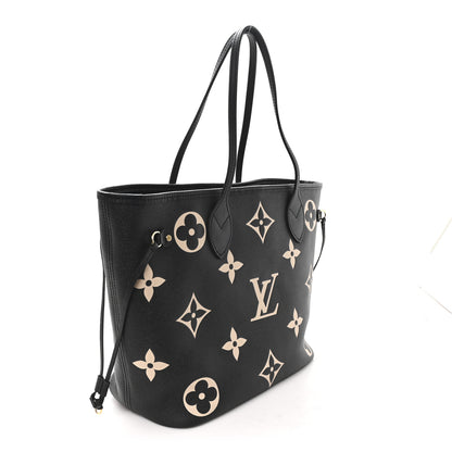 Louis Vuitton Empreinte Monogram Giant Neverfull MM Black Beige 4 of 10