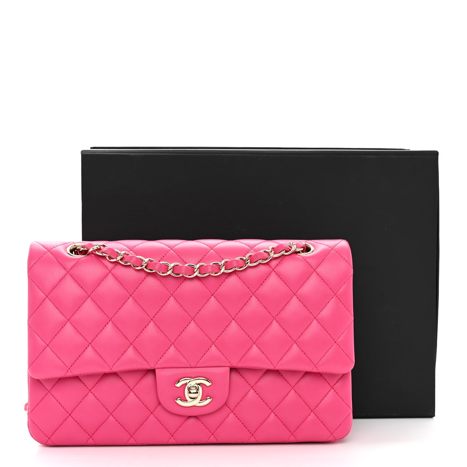 Chanel Lambskin Quilted Medium Double Flap Fuchsia 11 of 11