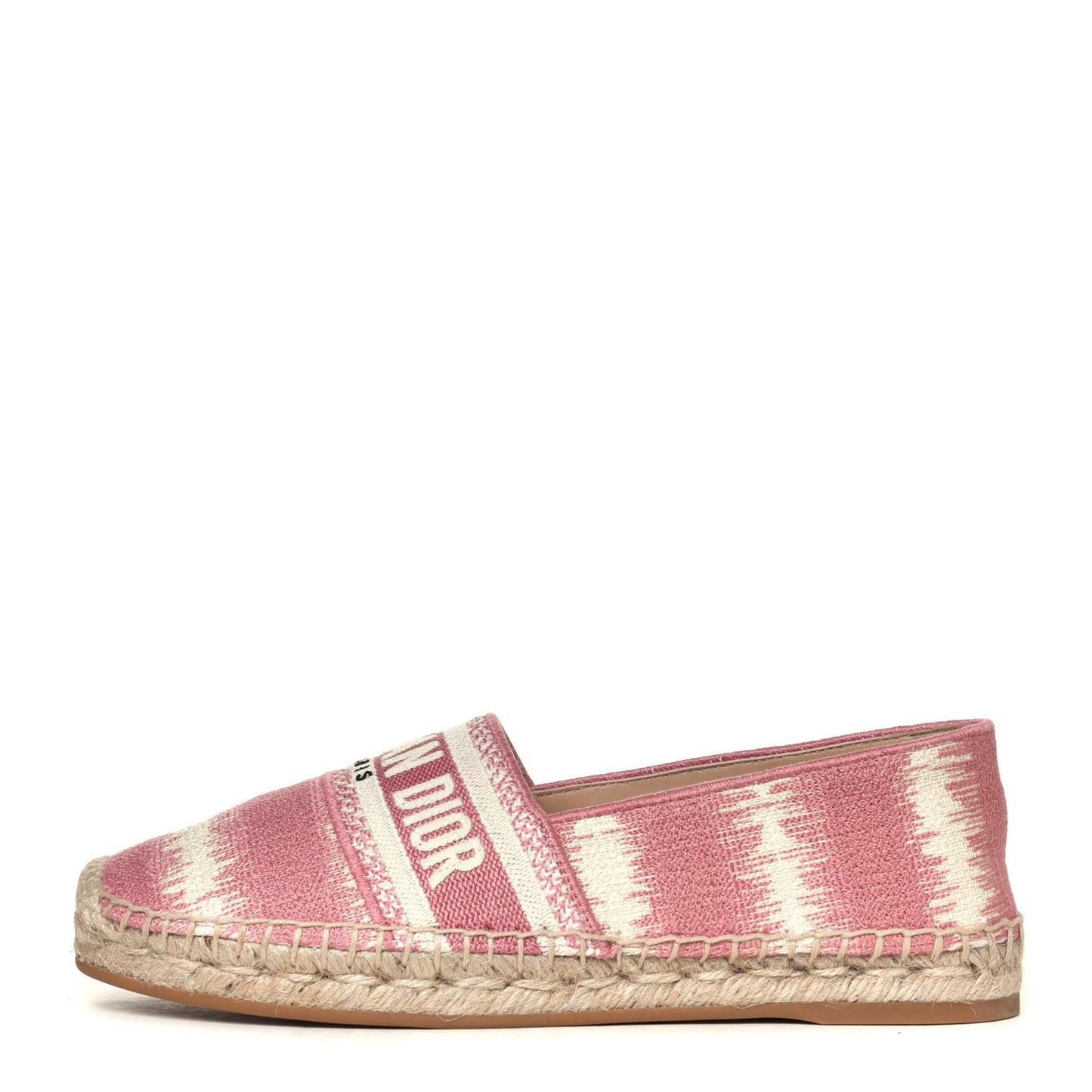 Cotton D-Stripes Embroidered Granville 15mm Espadrilles 38.5 Deep Nude