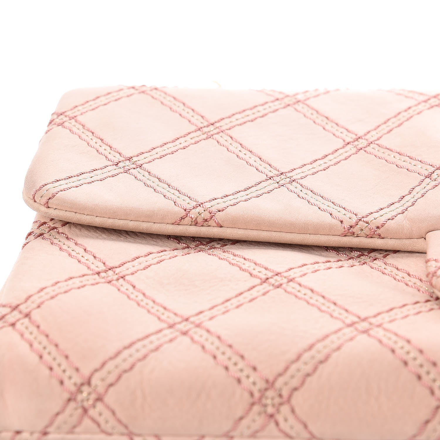Chanel Calfskin Triple Stitched Medium Flap Pink 13 of 16