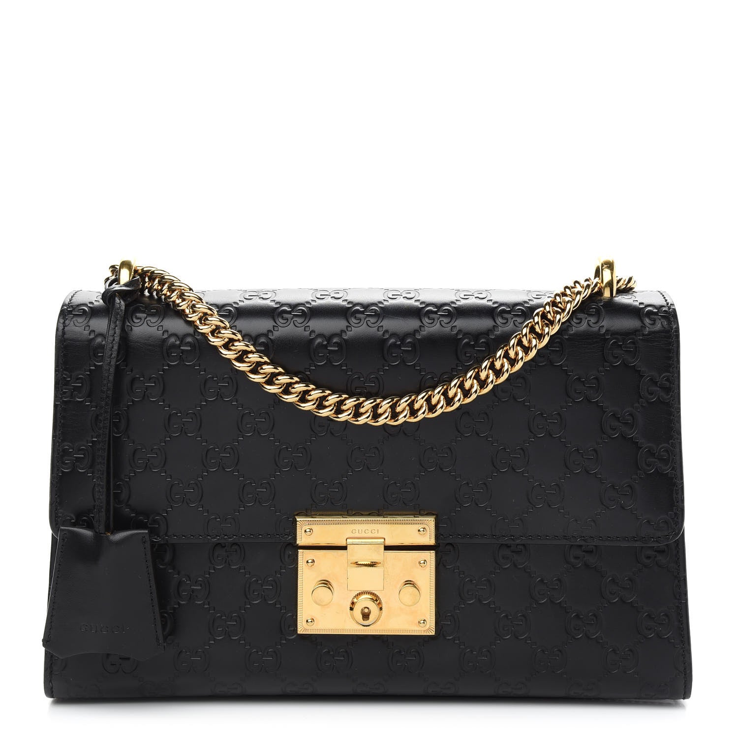 Gucci Guccissima Medium Padlock Shoulder Bag Black 1 of 10