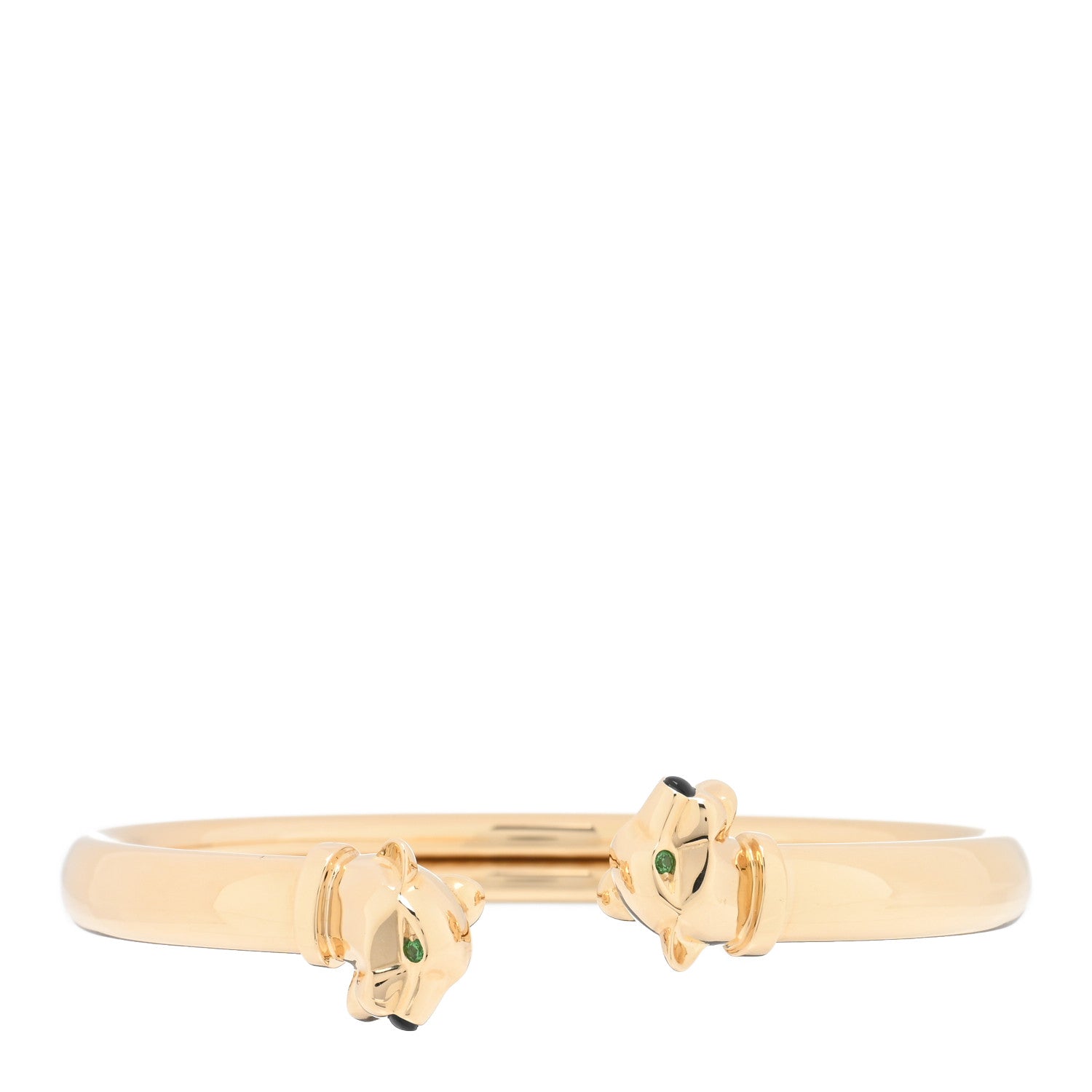 Cartier 18K Yellow Gold Tsavorite Garnet Onyx Panthère De Cartier Cuff Bracelet 16 1 of 4