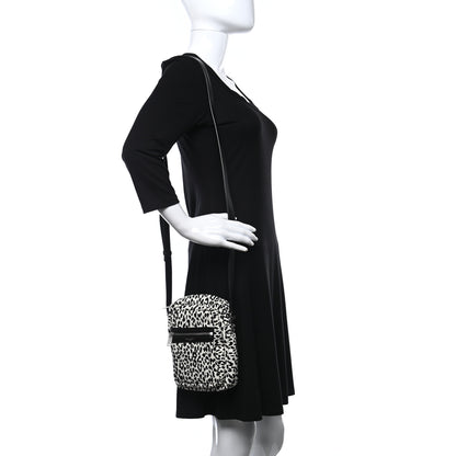 Saint Laurent Canvas Leopard Print Sid Messenger Bag Black White 2 of 9