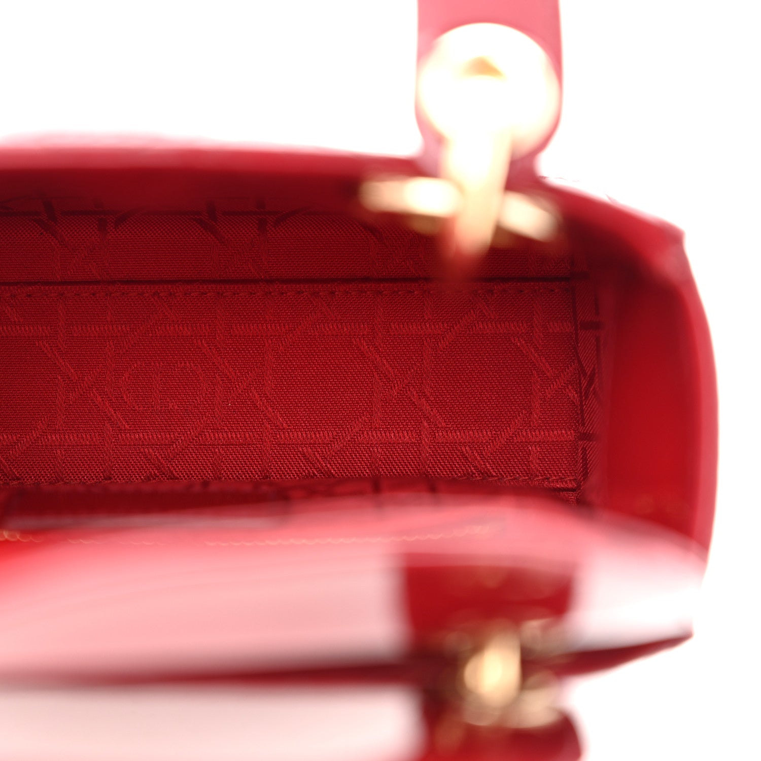Christian Dior Patent Cannage Mini Lady Dior Red 4 of 12