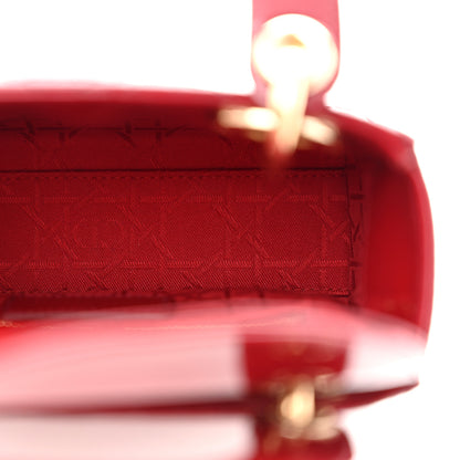 Christian Dior Patent Cannage Mini Lady Dior Red 4 of 12