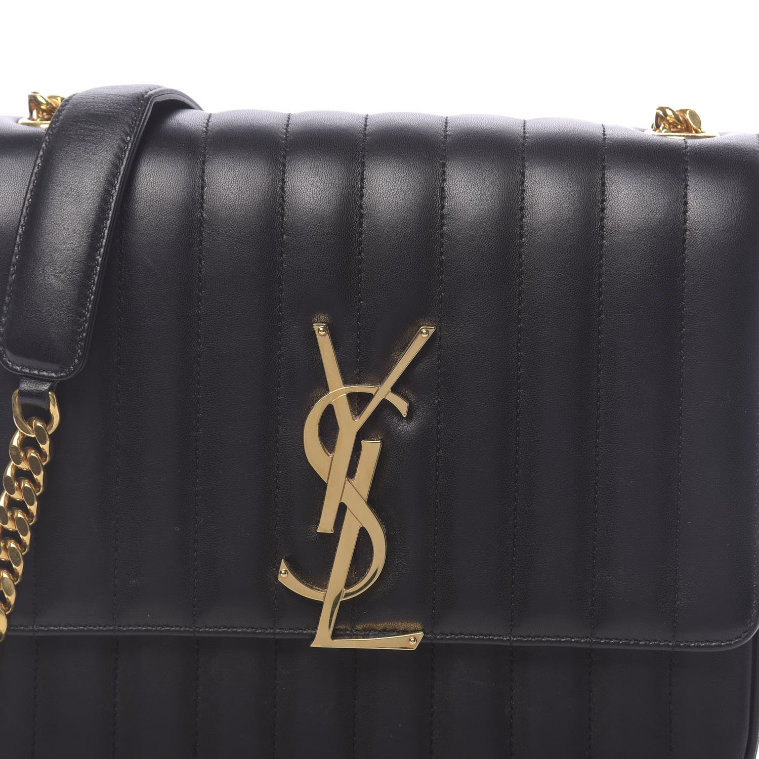 Saint Laurent Lambskin Matelasse Monogram Large Vicky Chain Bag Black 12 of 12