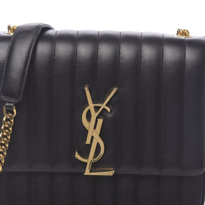 Saint Laurent Lambskin Matelasse Monogram Large Vicky Chain Bag Black 12 of 12