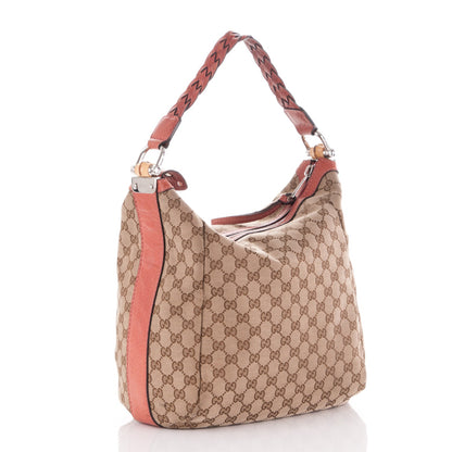 Gucci Monogram Medium Bamboo Bar Hobo Coral 3 of 7