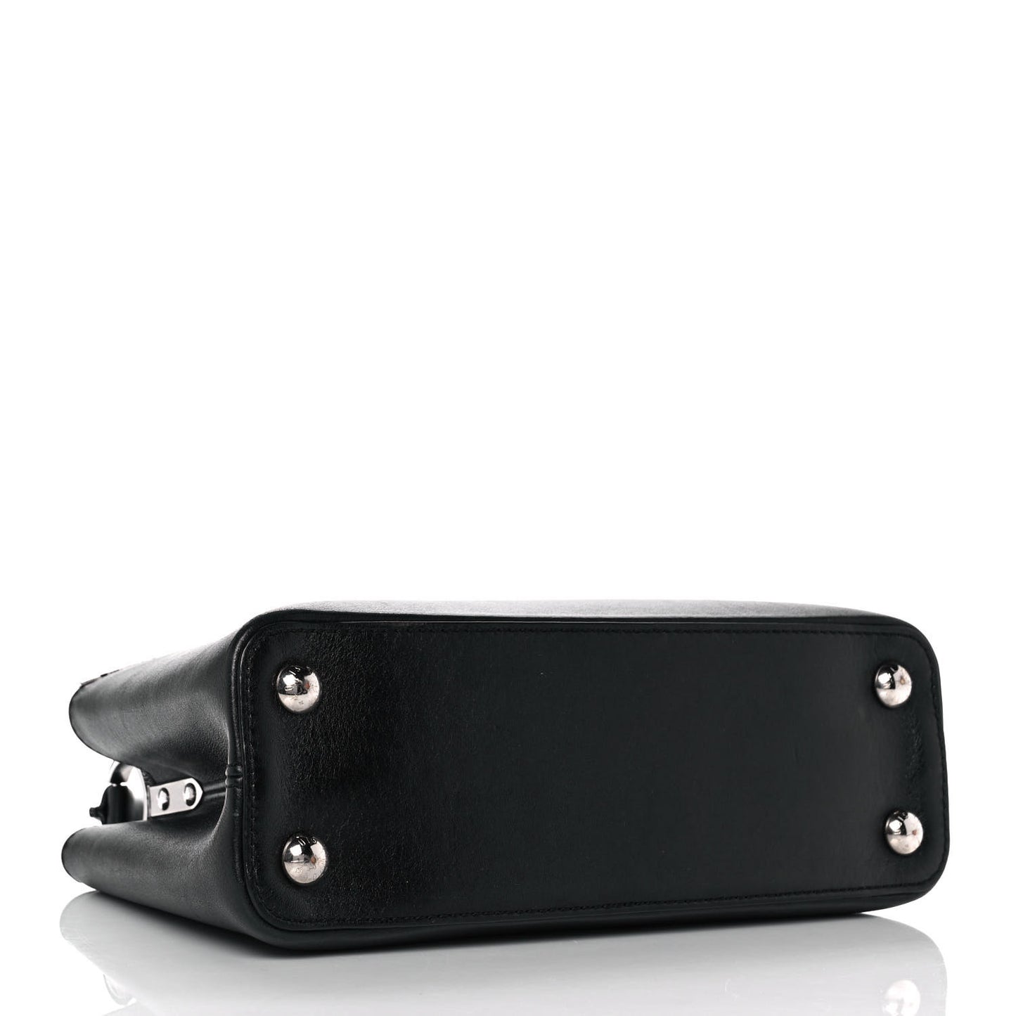 Smooth Calfskin Crystal Flowers Capucines BB Black