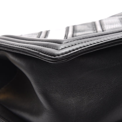 Chanel Caviar Suede Calfskin Chevron Medium Boy Flap Black 9 of 9