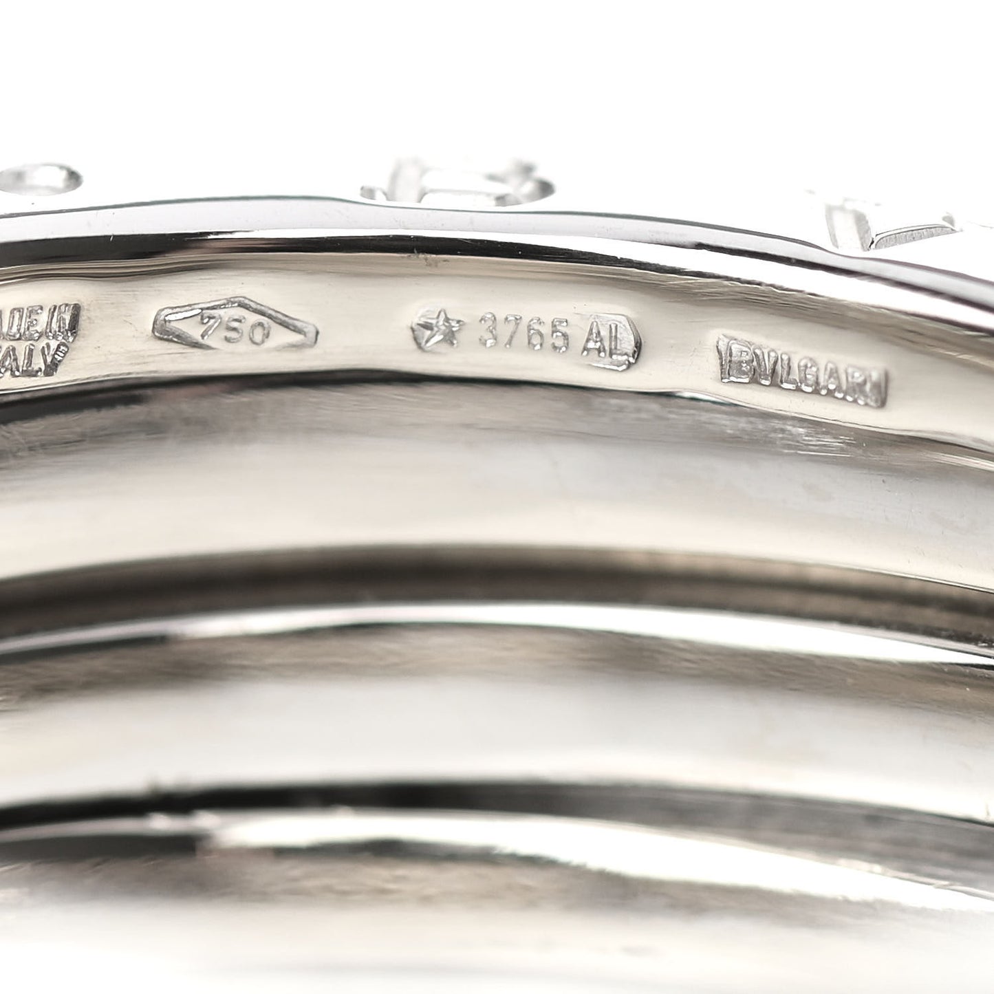 18K White Gold B.Zero1 Three-Band Ring 62 10