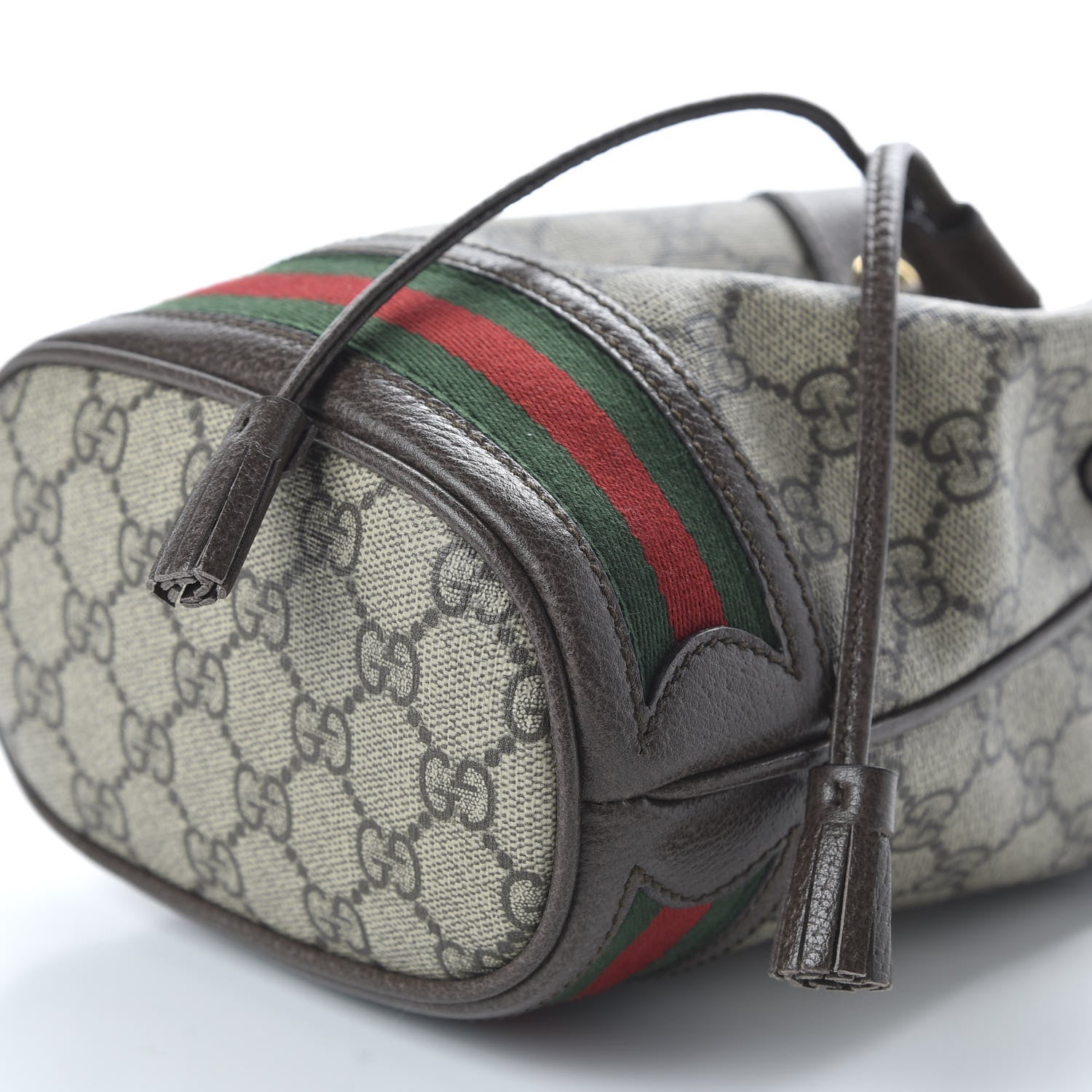 Gucci GG Supreme Monogram Web Mini Ophidia Bucket Bag Brown 6 of 9