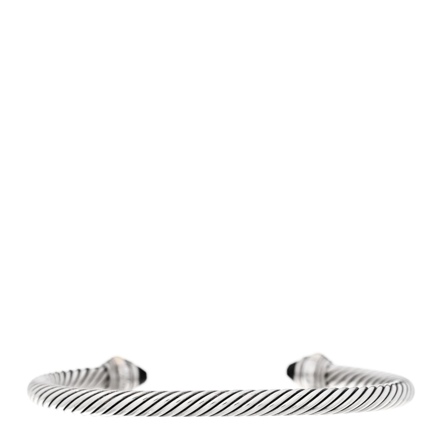 David Yurman Sterling Silver 14K Yellow Gold Black Onyx 5mm Cable Classics Bracelet 2 of 4