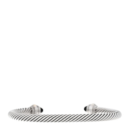 David Yurman Sterling Silver 14K Yellow Gold Black Onyx 5mm Cable Classics Bracelet 2 of 4