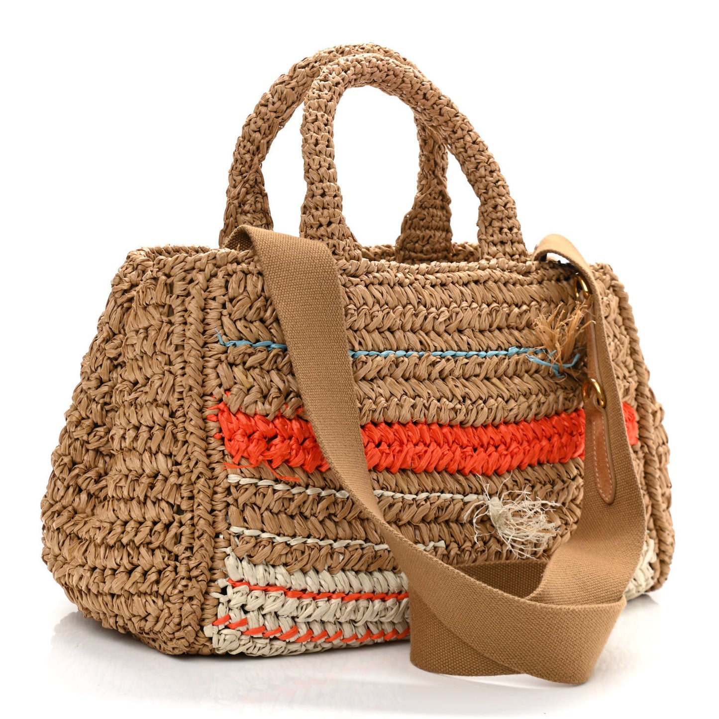 Raffia Woven Tote Naturale Caramel