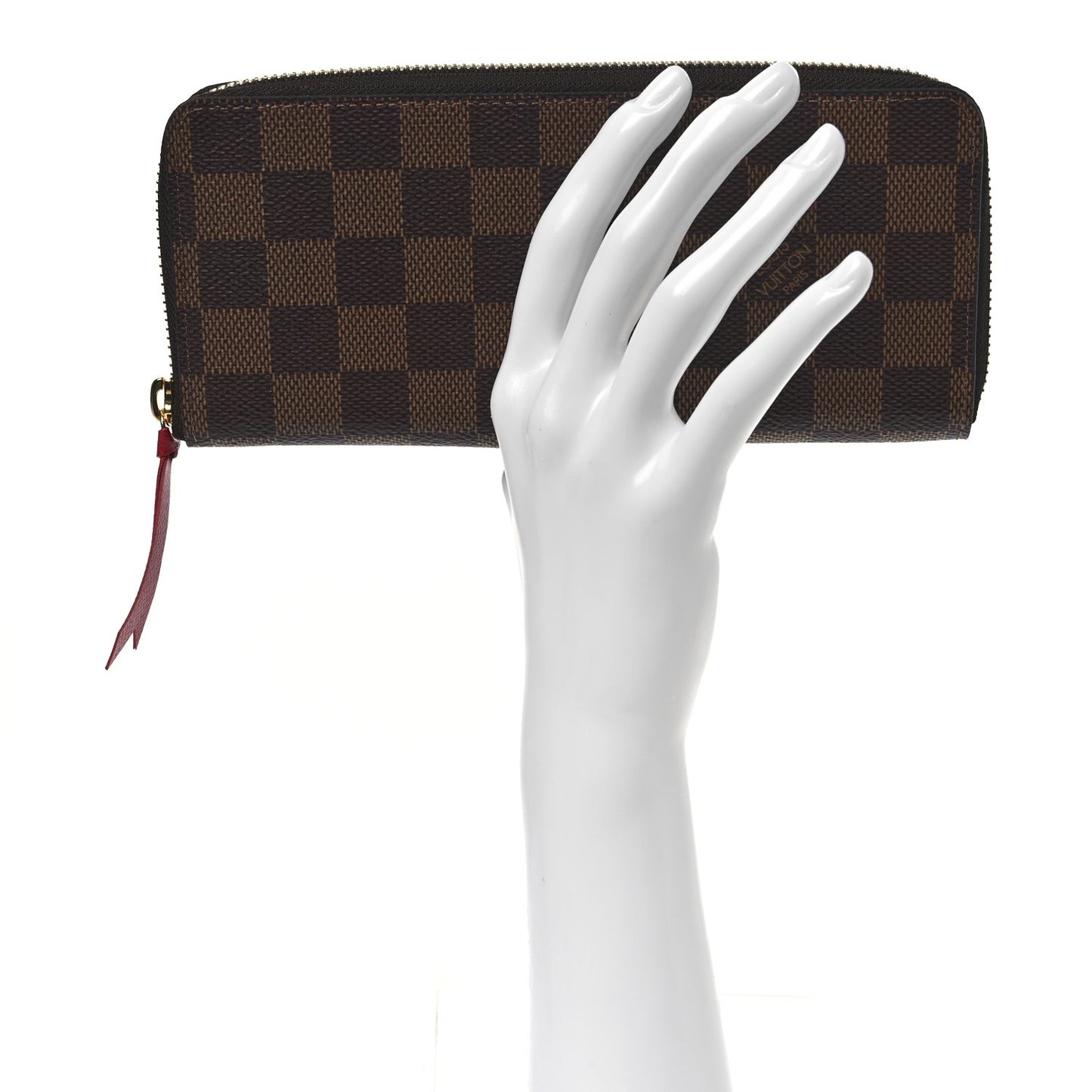 Damier Ebene Clemence Wallet Cherry