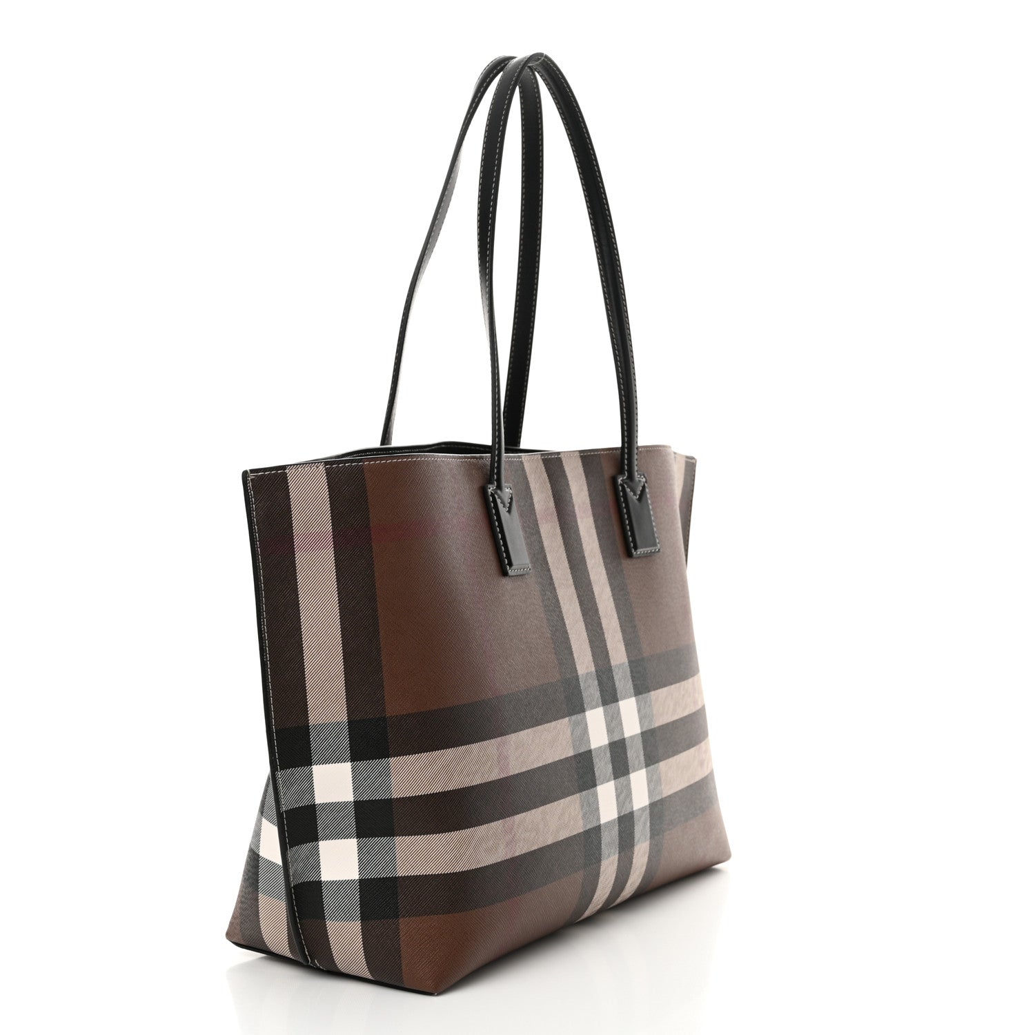 Burberry E-Canvas Check Medium Soft TB Tote Dark Birch Brown 2 of 8