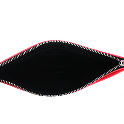 Saint Laurent Patent Grain De Poudre Matelasse Chevron Monogram Bill Pouch Neon Pink 4 of 4