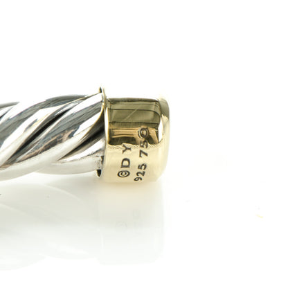 David Yurman Sterling Silver 18K Yellow Gold 6mm Cable Classics Bracelet 4 of 7