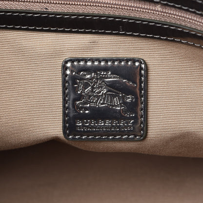 Burberry Patent Nova Check Shopper Tote Nickel 6 of 13