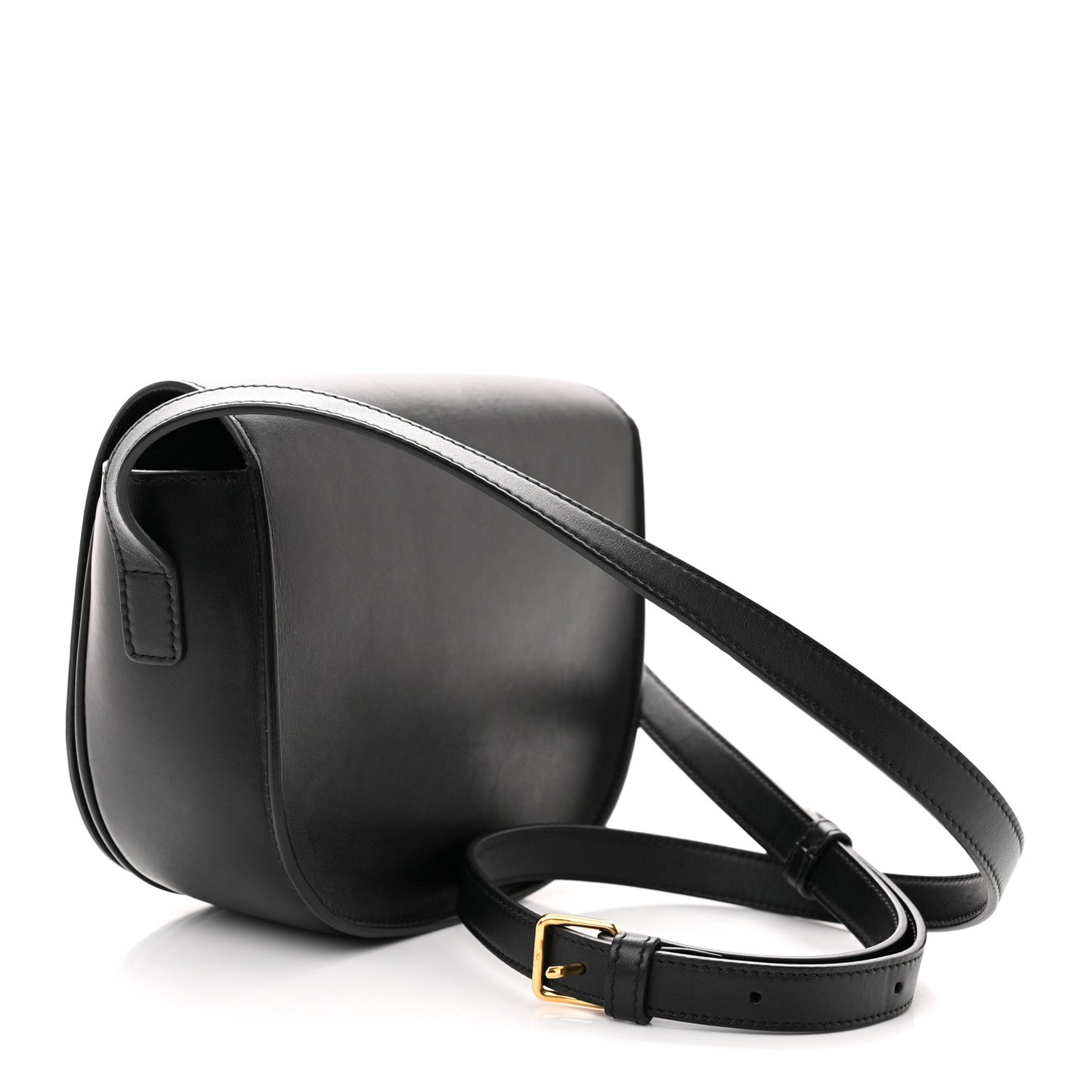 Smooth Calfskin Cuir Triomphe Folco Crossbody Bag Black