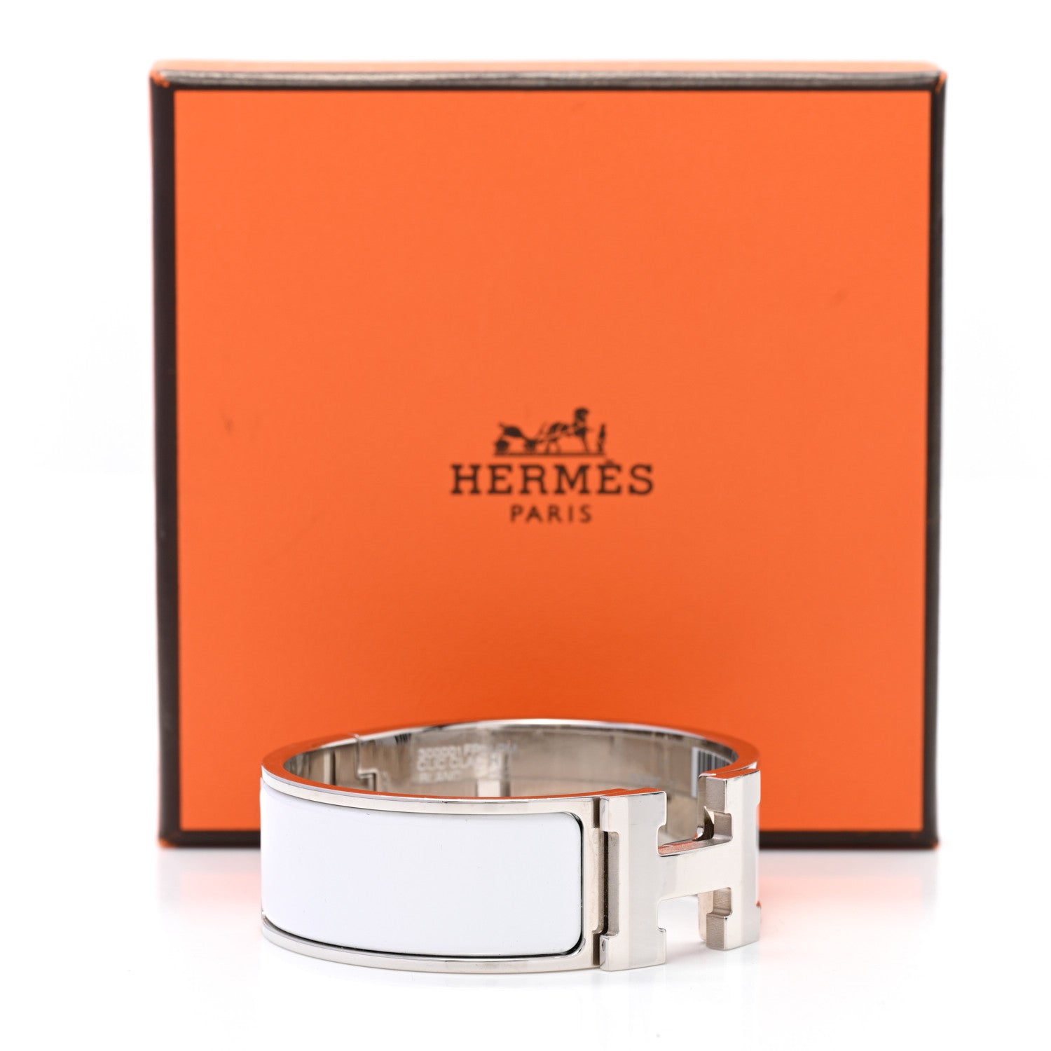 Hermes Enamel Wide Clic Clac H Bracelet PM White 5 of 5