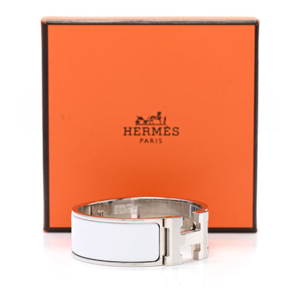 Hermes Enamel Wide Clic Clac H Bracelet PM White 5 of 5