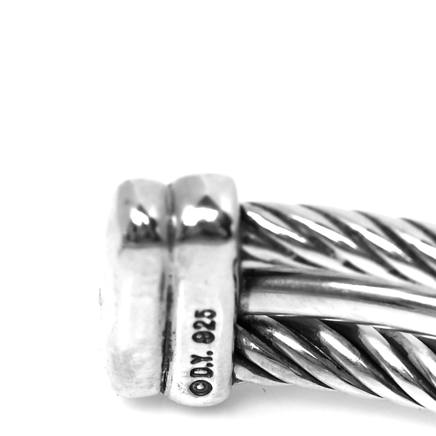 Sterling Silver Diamond 7mm Crossover X Bracelet