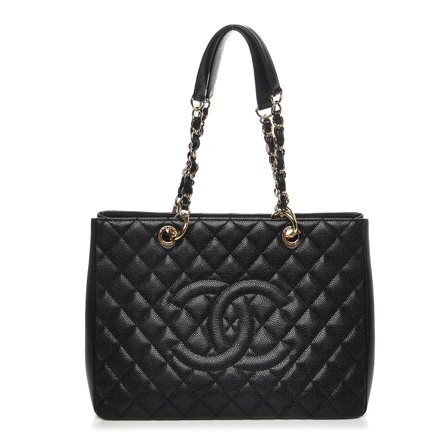 Caviar Quilted Grand Shopping Tote GST Black