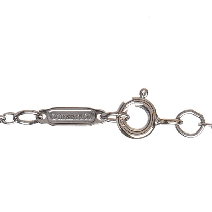 Tiffany 18K White Gold Diamond Mini Heart Key Charm Pendant Link Necklace 6 of 9