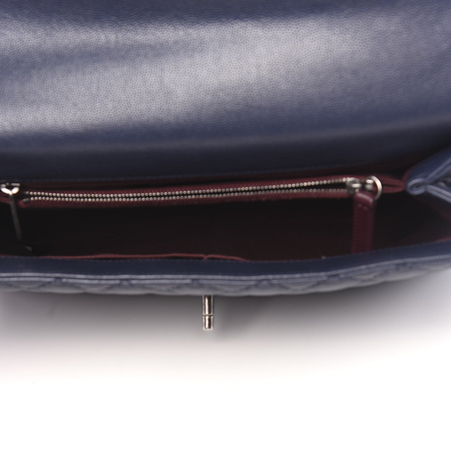 Caviar Quilted Medium Coco Handle Flap Navy Blue